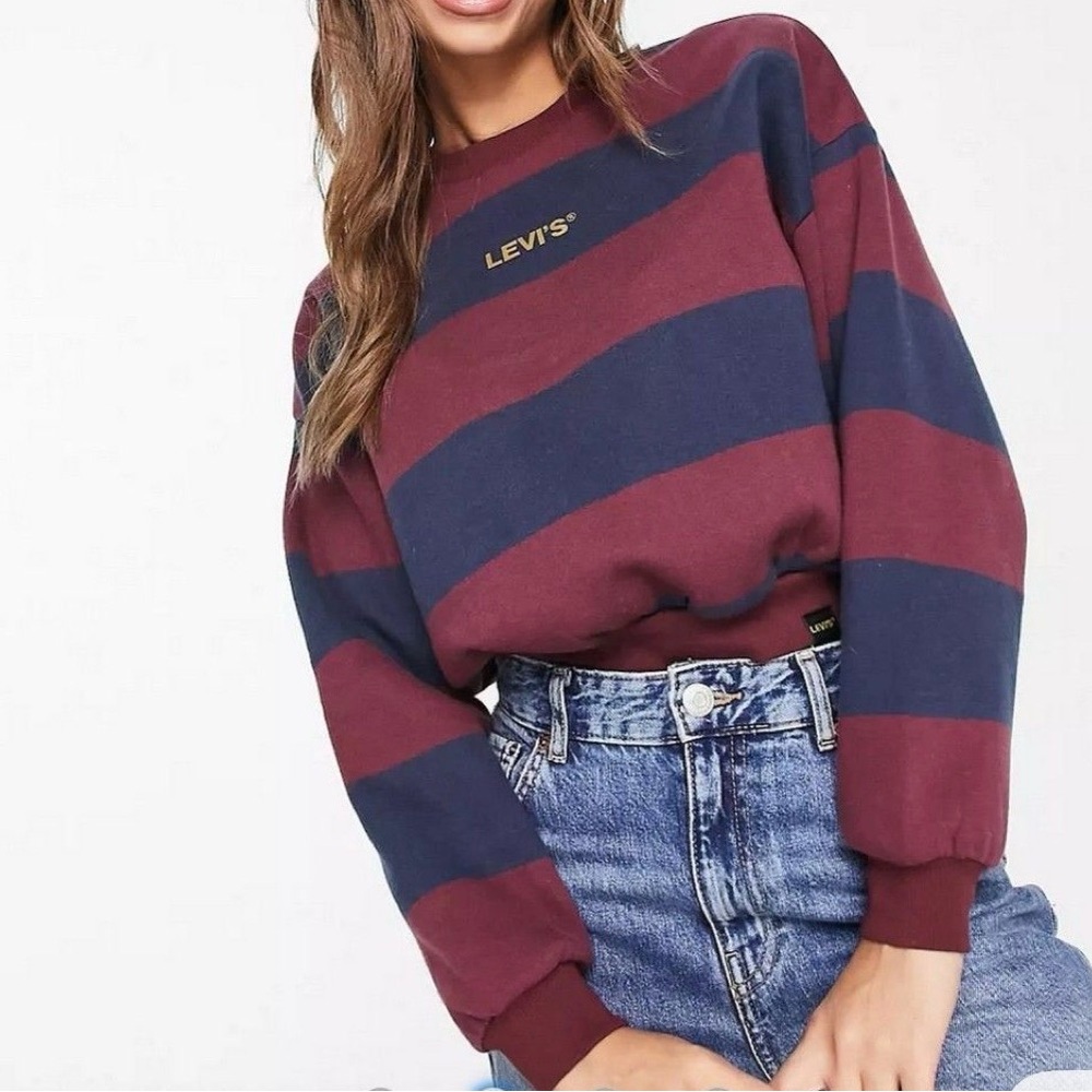 Levi Navy Blue and Maroon Crop Top